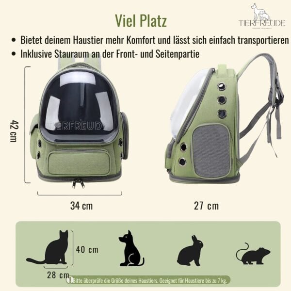 AstroTasche Haustiertransporttasche – Atmungsaktiv, Wasserdicht und Bequem für Hunde, Katzen und Kleintiere – Großes Fenster für maximale Sicht – Bild 4